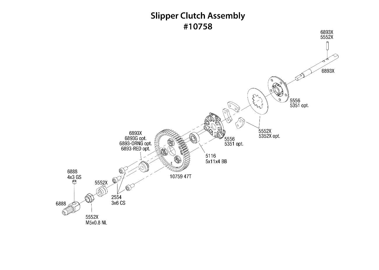 Traxxas トラクサス MINI-MAXX スリッパークラッチ 10758