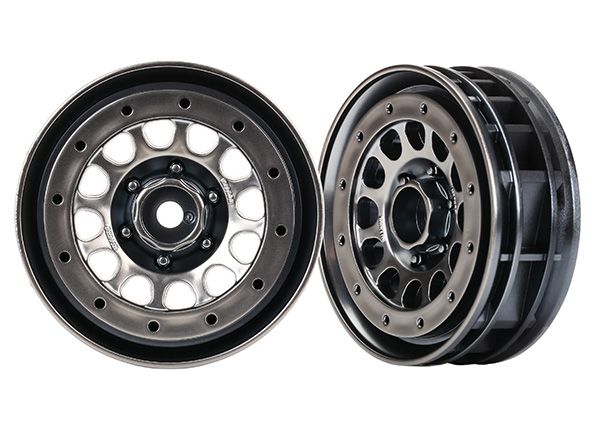 Traxxaトラクサス TRX4 1.9インチ ブラッククローム ビードロック式ホイール(2個)8173