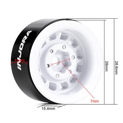 INJORA 1.0インチ アルミビードロックホイール 0mmオフセット 1/18 1/24 RCクローラー用 W1056
