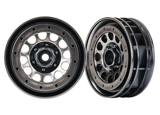Traxxaトラクサス TRX4 1.9インチ ブラッククローム ビードロック式ホイール（2個）8173